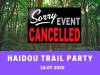 ΑΚΥΡΩΣΗ HAIDOU TRAIL PARTY &amp; HAIDOU KIDS 2020!