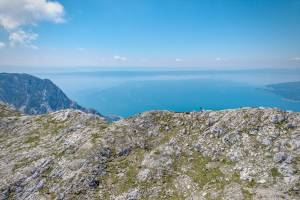 The reward from the summit – spectacular views from the top stretching across the Adriatic sea to the Italian Apennines. ©Luka Bošnjak